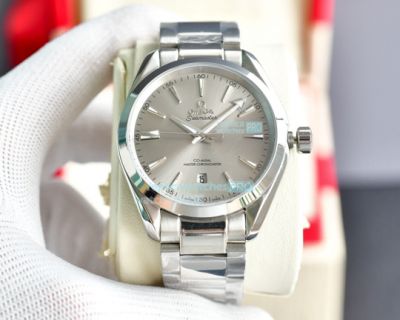 Replica Omega Aqua Terra 150M Watch SS Grey Dial Steel Strap 41.5MM